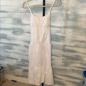 Victoria’s Secret Pink White Midi Dress Size M NWT Summer Tiered Button Front